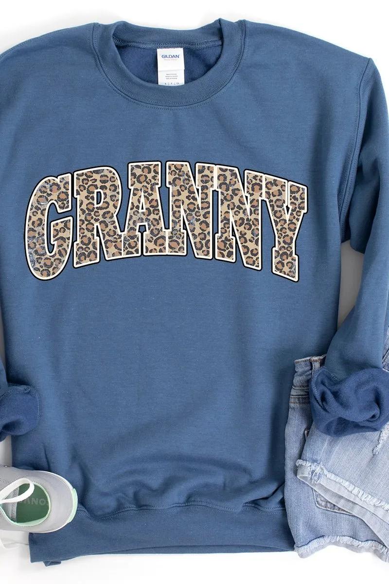 Arched Granny Leopard Heavy-weight Crew Sweatshirt