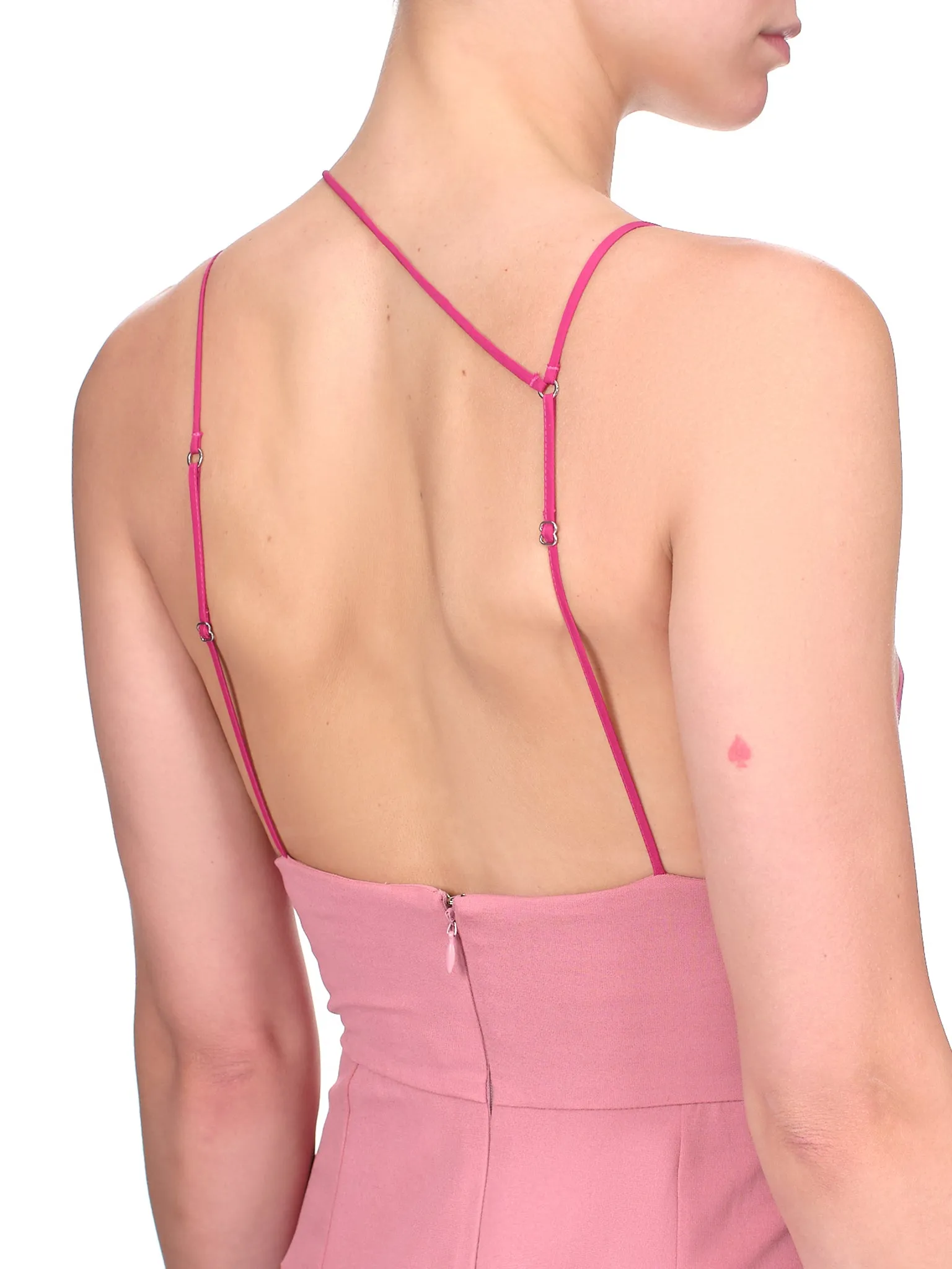 Asymmetric Strap Fitted Mini Dress (DR018B-PINK)