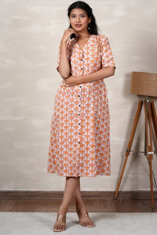 Belle Hand Block Printed Dress