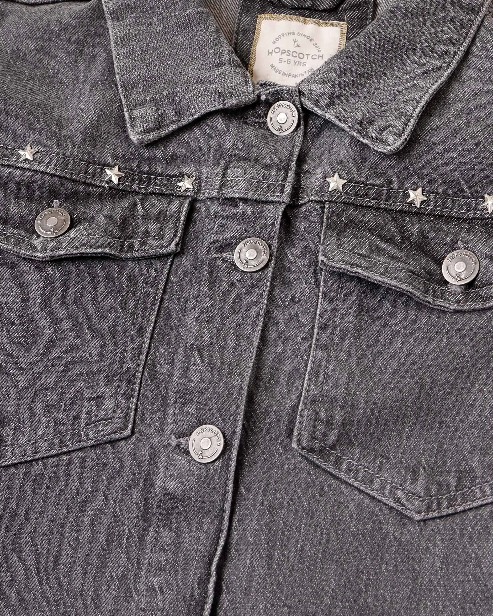 Embellished Grey Denim Jacket