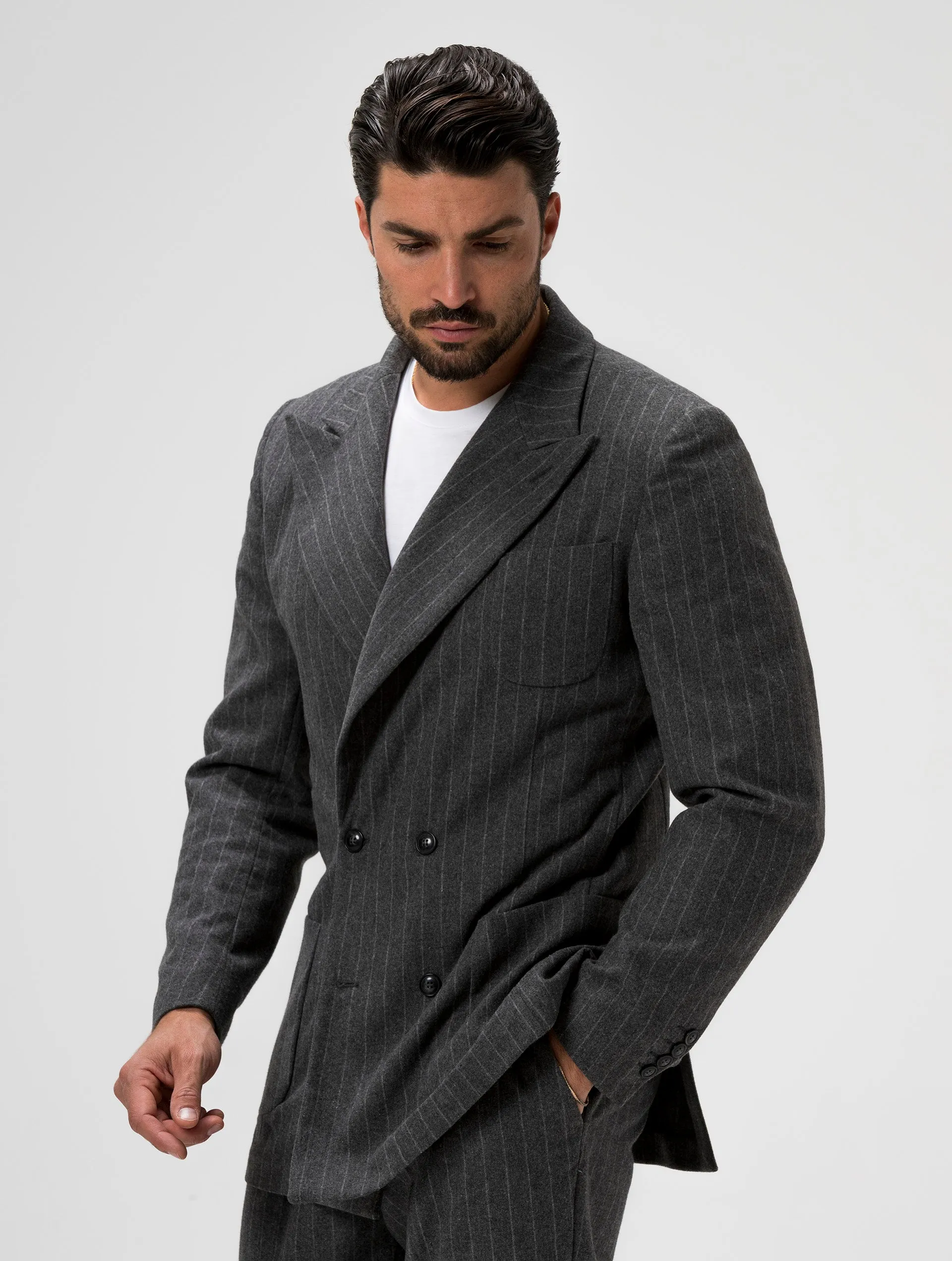 GARY 2.0 FLANNEL BLAZER IN GREY