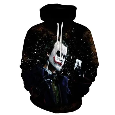 joker 3D Print Sweatshirt Hoodies Men and women Hip Hop Funny Autumn Streetwear Hoodies Sweatshirt For Couples Clothes