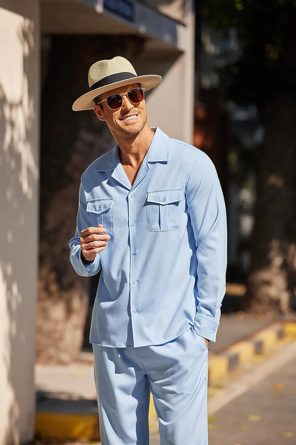 Men's Island Beige Linen Short Sleeve Shirt & Pants Set