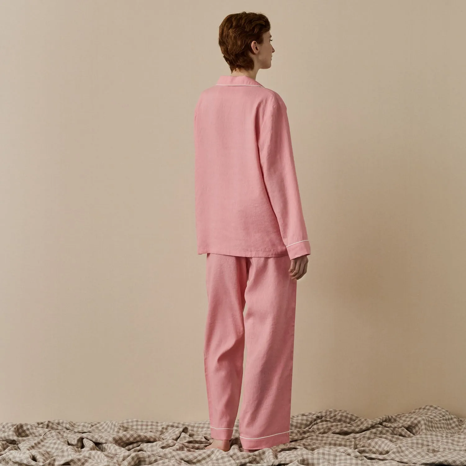 Pink Bloom Linen Pajama pants