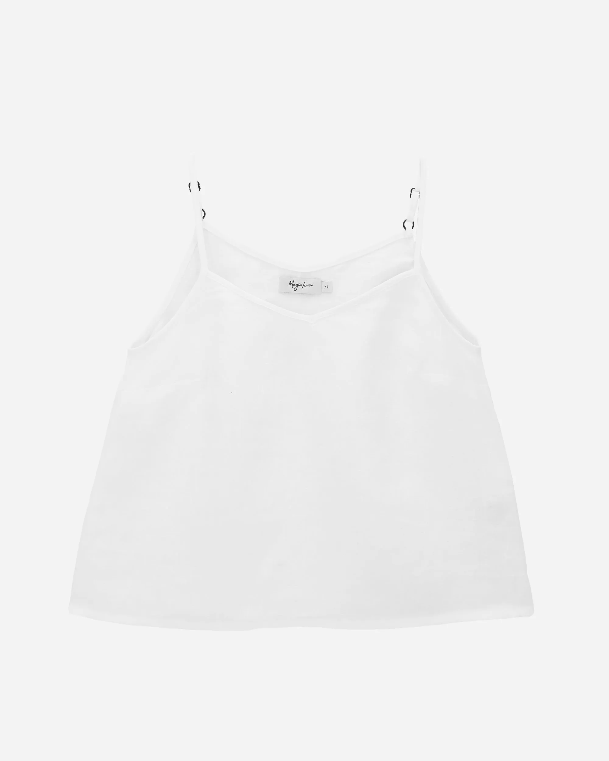 Spaghetti strap linen top ZION in White